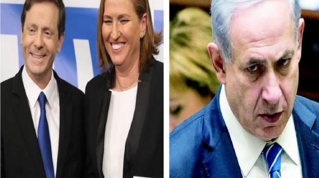 נתניהו, לבני והרצוג (צילום: פלאש 90,אלוני מור)