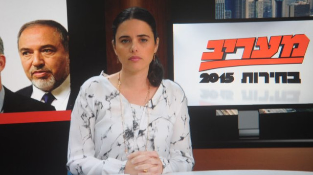 איילת שקד באולפן מעריב (צילום: אבשלום ששוני)