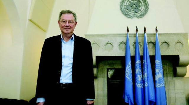 רוברט סרי במטה האו"ם בירושלים (צילום: מרק ישראל סלם)