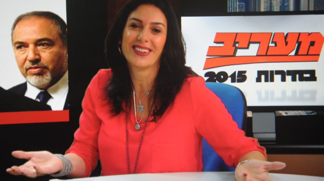 מירי רגב באולפן מעריב (צילום: אבשלום ששוני)