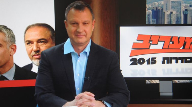 אראל מרגלית באולפן מעריב (צילום: אבשלום ששוני)