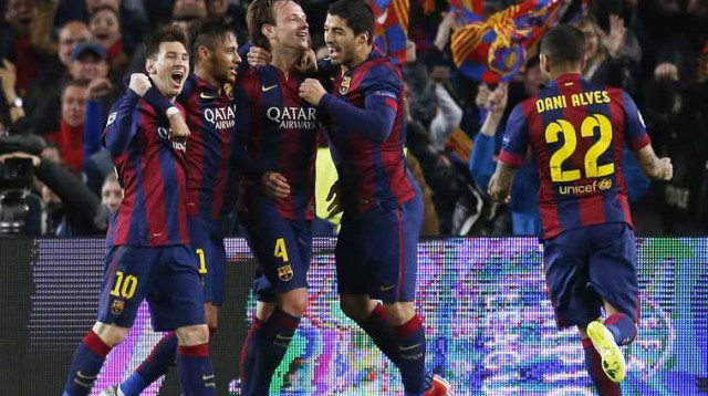 ברצלונה חוגגת מול הסיטי (צילום: רויטרס)