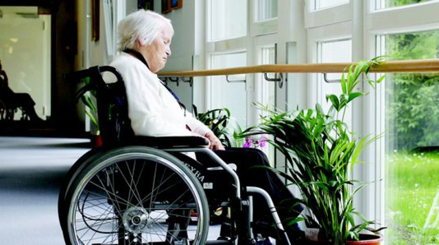 קשישה על כסא גלגלים (צילום: רויטרס)