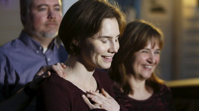 אמנדה נוקס לאחר הזיכוי (צילום: רויטרס)