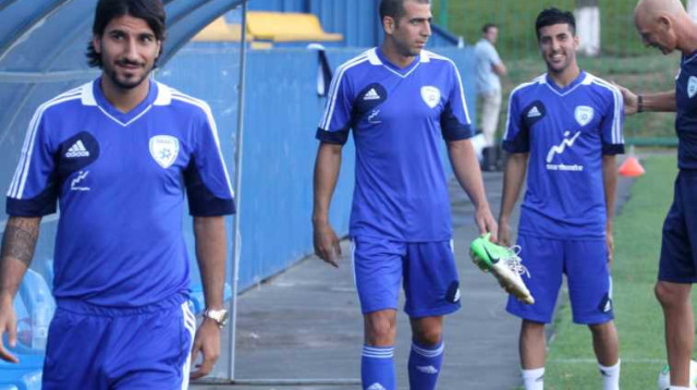 ליאור רפאלוב וטל בן חיים באימון (צילום: פלאש 90)