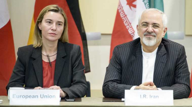 פדריקה מוגריני ומוחמד זריף (צילום: רויטרס)