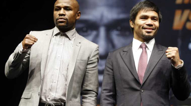 מייוות'ר ופקיאו (צילום: רויטרס)