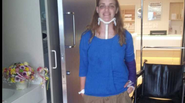 שירה קליין בבית החולים (צילום: דוברות הדסה)