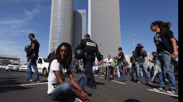 מחאת יוצאי אתיופיה בתל אביב (צילום: מרק ישראל סלם)