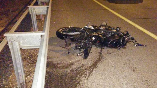 תאונת אופנוע בצומת מגידו (צילום: דוברות מד"א)