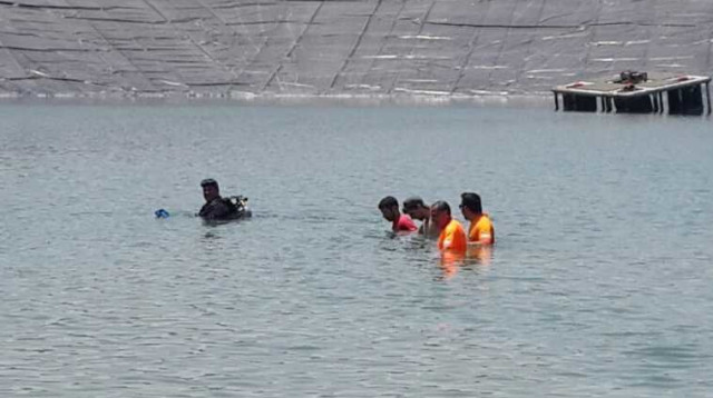 מציאת גופת הנעדר במאגר יתיר (צילום: משטרת מרחב הנגב)