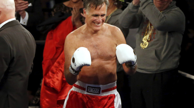 מיט רומני בקרב אגרוף (צילום: רויטרס)