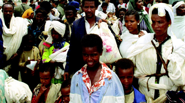 נחיתת עולי אתיופיה בישראל במבצע שלמה (צילום: צביקה ישראלי, לע"מ)