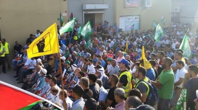 הפגנה של התנועה האסלאמית בכפר כנא, לשחרורו של מורסי (צילום: התנועה האסלאמית)