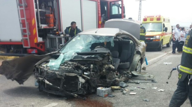 זירת התאונה בכביש 71 (צילום: דוברות מד"א)