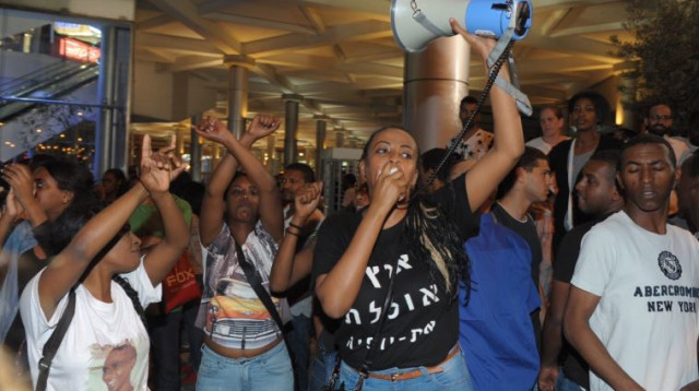 מחאת יוצאי אתיופיה (צילום: אבשלום ששוני)