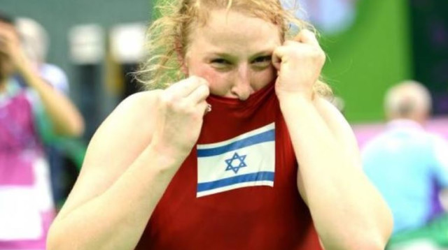 אילנה קרטיש בגמר ההיאבקות לנשים (צילום: הוועד האולימפי בישראל)