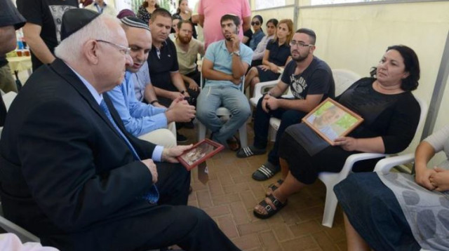 ריבלין בביתו של דני גונן ז"ל (צילום: מארק ניימן, לע"מ)