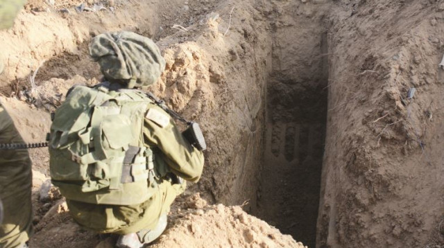 מנהרות שנחשפו בצוק איתן (צילום: דובר צה"ל)