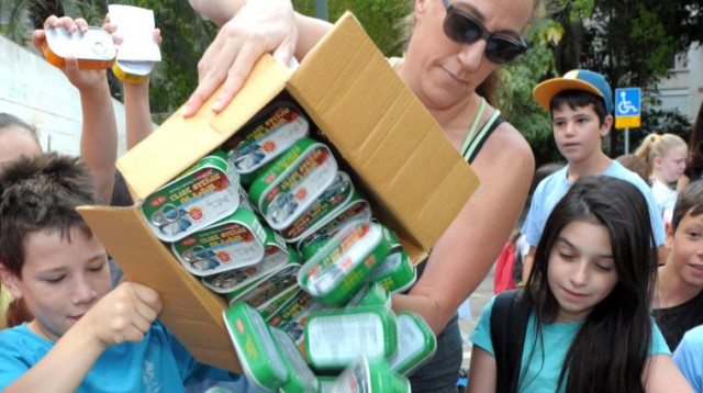 מחאת הסרדינים (צילום: אבשלום ששוני)