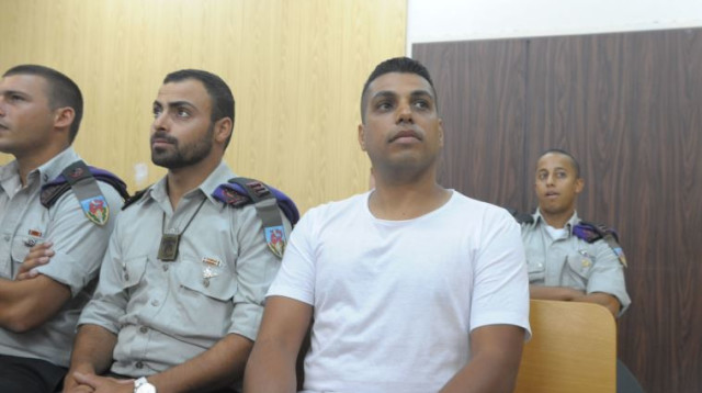 לירן חג'בי בבית הדין הצבאי בקריה  (צילום: אבשלום ששוני)
