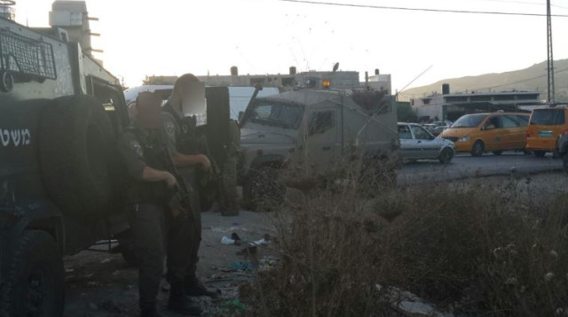 זירת פיגוע הדקירה בצומת הביתות (צילום: חטיבת דובר המשטרה)