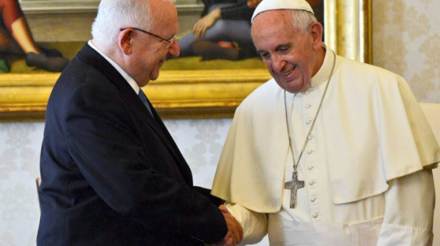 נשיא המדינה והאפיפיור פרנציסקוס (צילום: חיים צח, לע"מ)