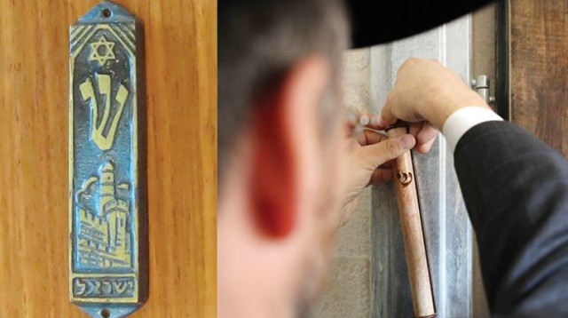 קביעת מזוזה, אילוסטרציה (צילום: קובי גדרון, פלאש 90)