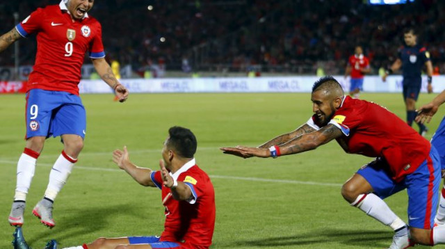 צ'ילה חוגגת מול ברזיל (צילום: רויטרס)