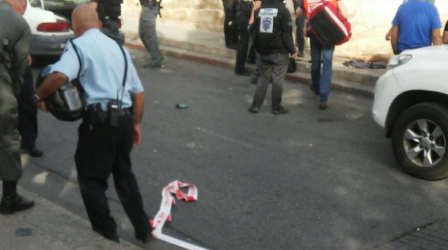 זירת הפיגוע בשער האריות (צילום: "קבוצת מדברים תקשורת")