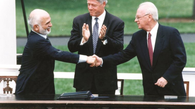 הסכם שלום עם ירדן, יצחק רבין (צילום: ראובן קסטרו)