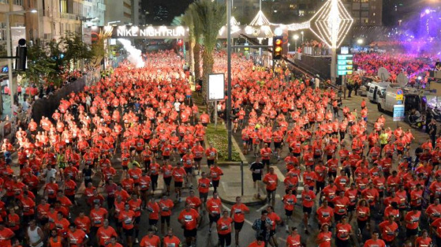 מירוץ הלילה של ת"א, 2014 (צילום: פלאש 90)