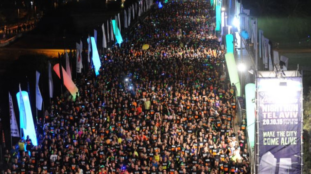 מרוץ הלילה של ת"א 2015 (צילום: אבשלום ששוני)