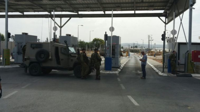 זירת ניסיון הפיגוע במעבר גלבוע  (צילום: רשות המעברים במשרד הביטחון)