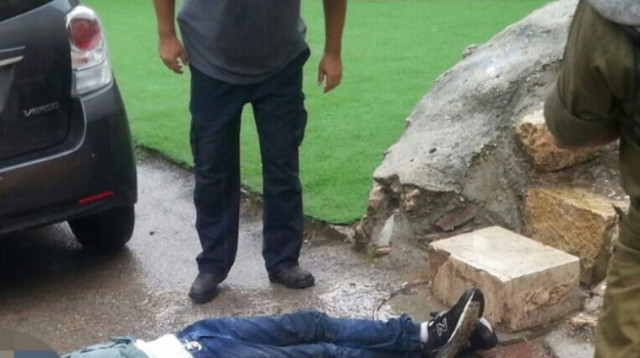 המחבל שחוסל בניסיון הפיגוע בבית הדסה, חברון (צילום: הצלה יו"ש חל"צ)