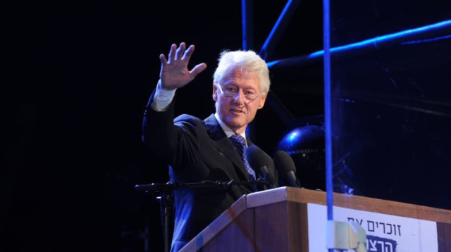 ביל קלינטון בעצרת לזכר רבין (צילום: אבשלום ששוני)