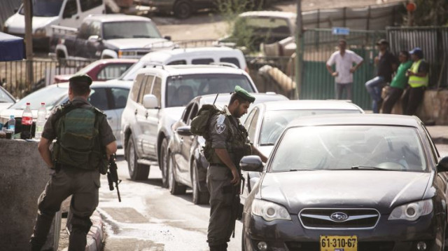 עמדת בידוק בשכונת צור באהר במזרח ירושלים (צילום: הדס פרוש , פלאש 90)