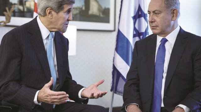 פגישת קרי נתניהו (צילום: רויטרס)