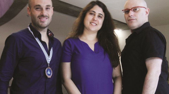 "יש לנו כוח" מייסדי הקונגרס קונטס, נוסצקי ושטלריד (צילום: אריאל בשור)