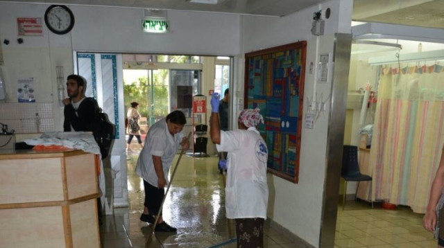 הצפות בביה"ח ברזילי, אשקלון. ארכיון (צילום: דוברות ברזילי)