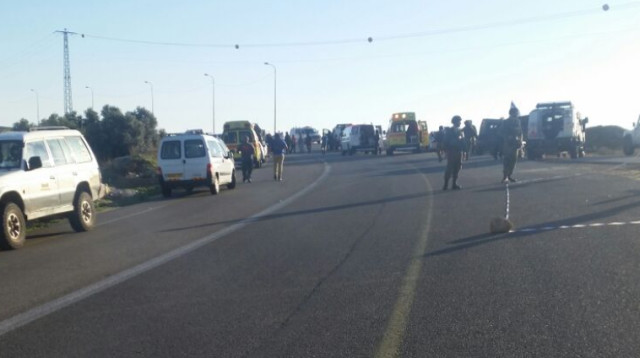 זירת פיגוע הירי ליד עתניאל (צילום: יאיר דהן)