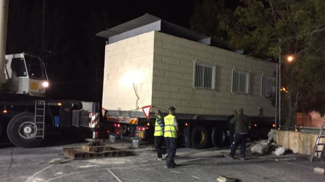 בית הכנסת הזמני בגבעת זאב (צילום: אגף המבצעים (אמו"ן) במשרד הביטחון)