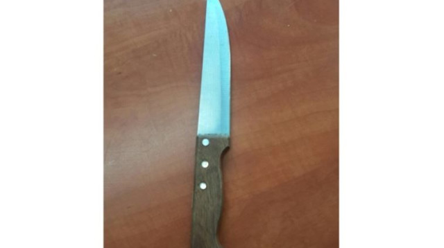 סכין שהחזיק מחבל שניסה להיכנס למערת המכפלה (צילום: חטיבת דובר המשטרה)