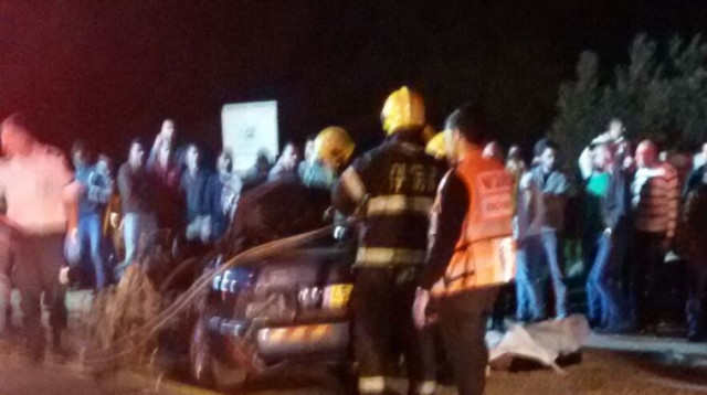 זירת תאונת הדרכים בפקיעין  (צילום: כבאות והצלה מחוז צפון)