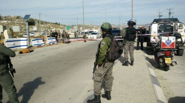 צומת תפוח לאחר ניסיון הפיגוע (צילום: דוברות איחוד הצלה שומרון)