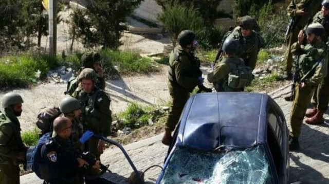 זירת פיגוע הדריסה בבית אומר (צילום: הצלה יו"ש חל"צ)