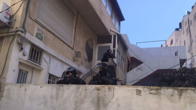 משטרת ירושלים לפני ביצוע הריסת ביתו של המחבל (צילום: חטיבת דובר המשטרה)