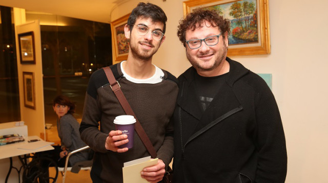 משה דץ, עומר דץ, בכורה המלט הבימה (צילום: איציק בירן)