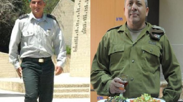 הרמטכ"ל גדי איזנקוט ואל"מ אילן לוי (צילום: אתר חיל התותחנים,חמד אלמקת)