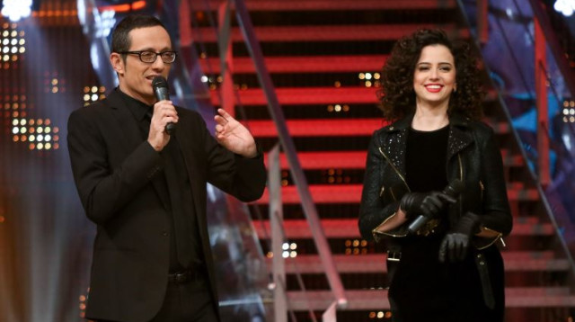 קורין גדעון המתולתלת עם ארז טל (צילום: פלאש 90)